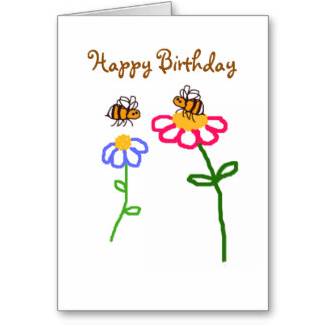spring bees and flowers clipart happy birthday