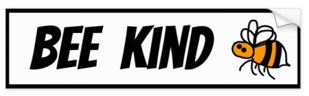 Bee kind bee-themed car bumper sticker