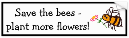 Save the bee plant flowers car bumper sticker